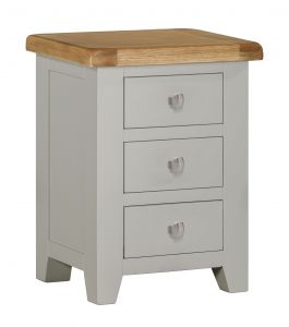 Toronto Oak and Grey Painted 3 Drawer Bedside Table